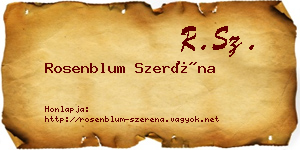 Rosenblum Szeréna névjegykártya
